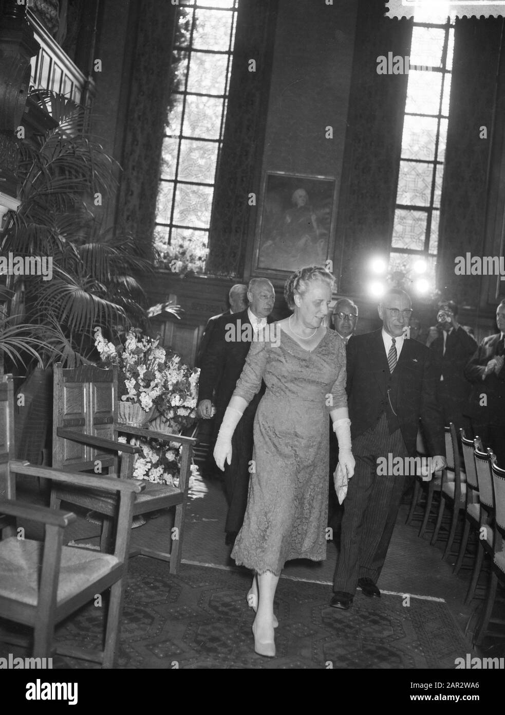 Audience of Professor dr. J. E. de Quay t.g.v. 12,5 year anniversary as Commissioner der Queen in North Brabant Date: 5 June 1959 Stock Photo