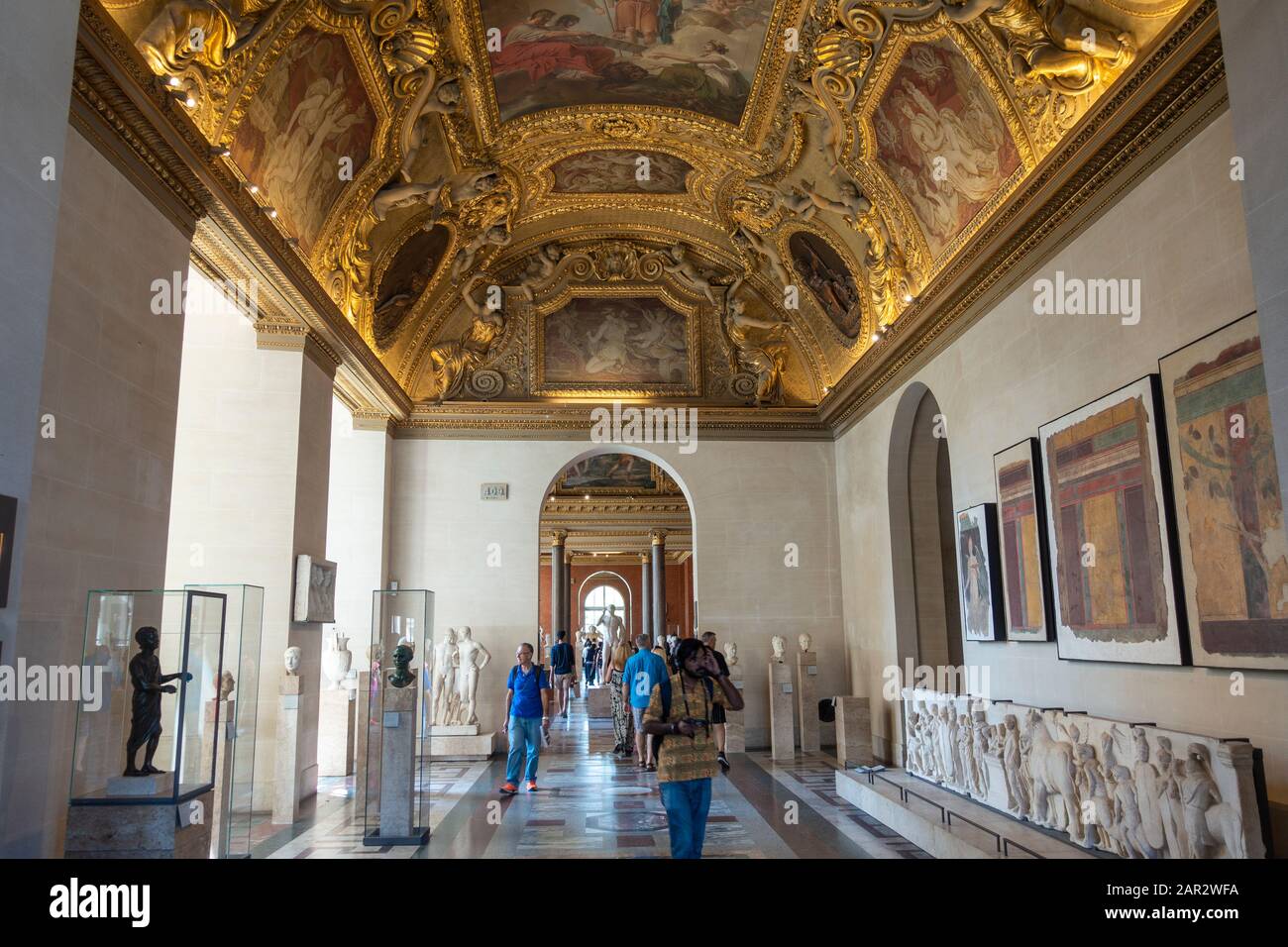 Roman antiquities in Denon Wing of Louvre Museum (Musée du Louvre) in Paris, France Stock Photo