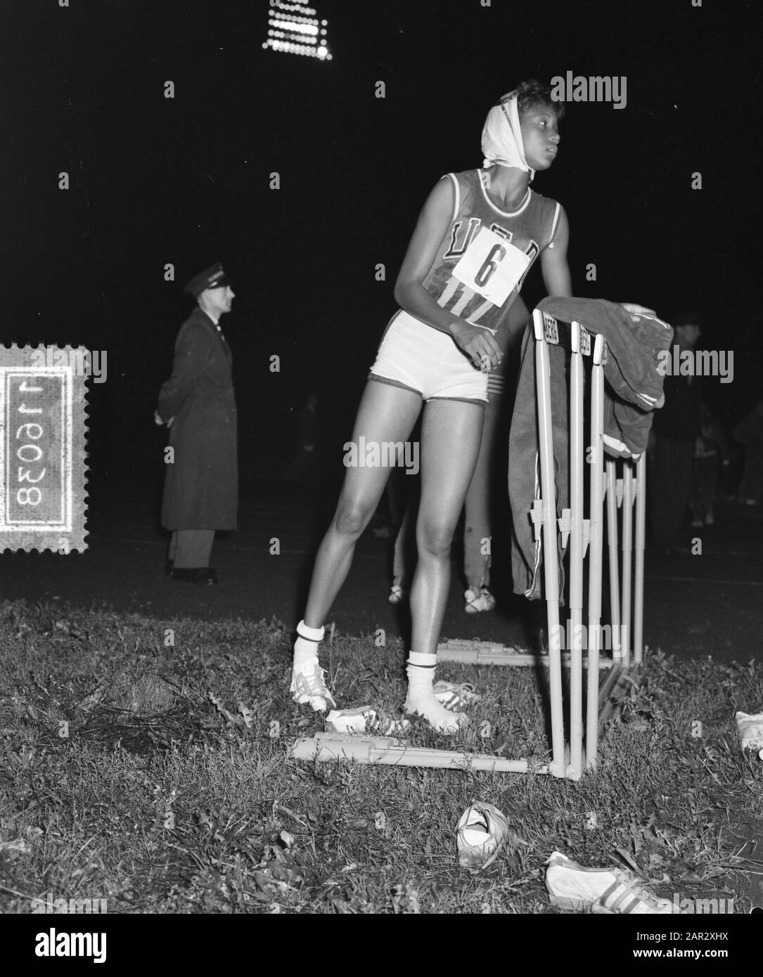 Olympic revances in stadium Amsterdam, Wilma Rudolph Date: September 15, 1960 Location: Amsterdam, Noord-Holland Keywords: athletics Personal name: Wilma Rudolph Stock Photo