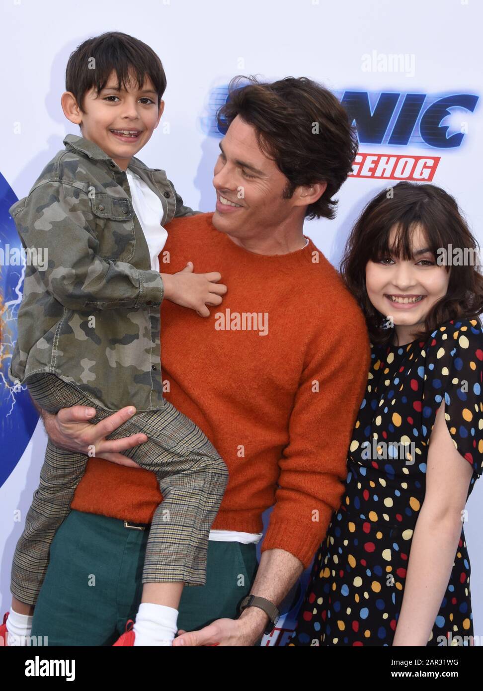 Los Angeles, California, USA 25th January 2020 Actor James Marsden, son