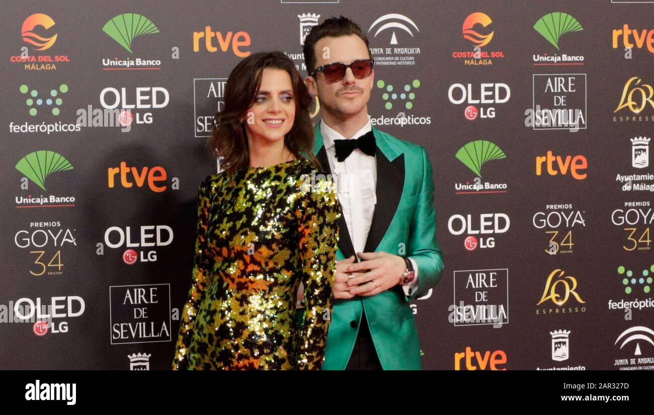 Malaga, Spain. 25th Jan, 2020. Macarena Gomez y Aldo Comas at photocall of the 34th annual Goya Film Awards in Malaga on Saturday, 25 January 2020. Credit: CORDON PRESS/Alamy Live News Stock Photo