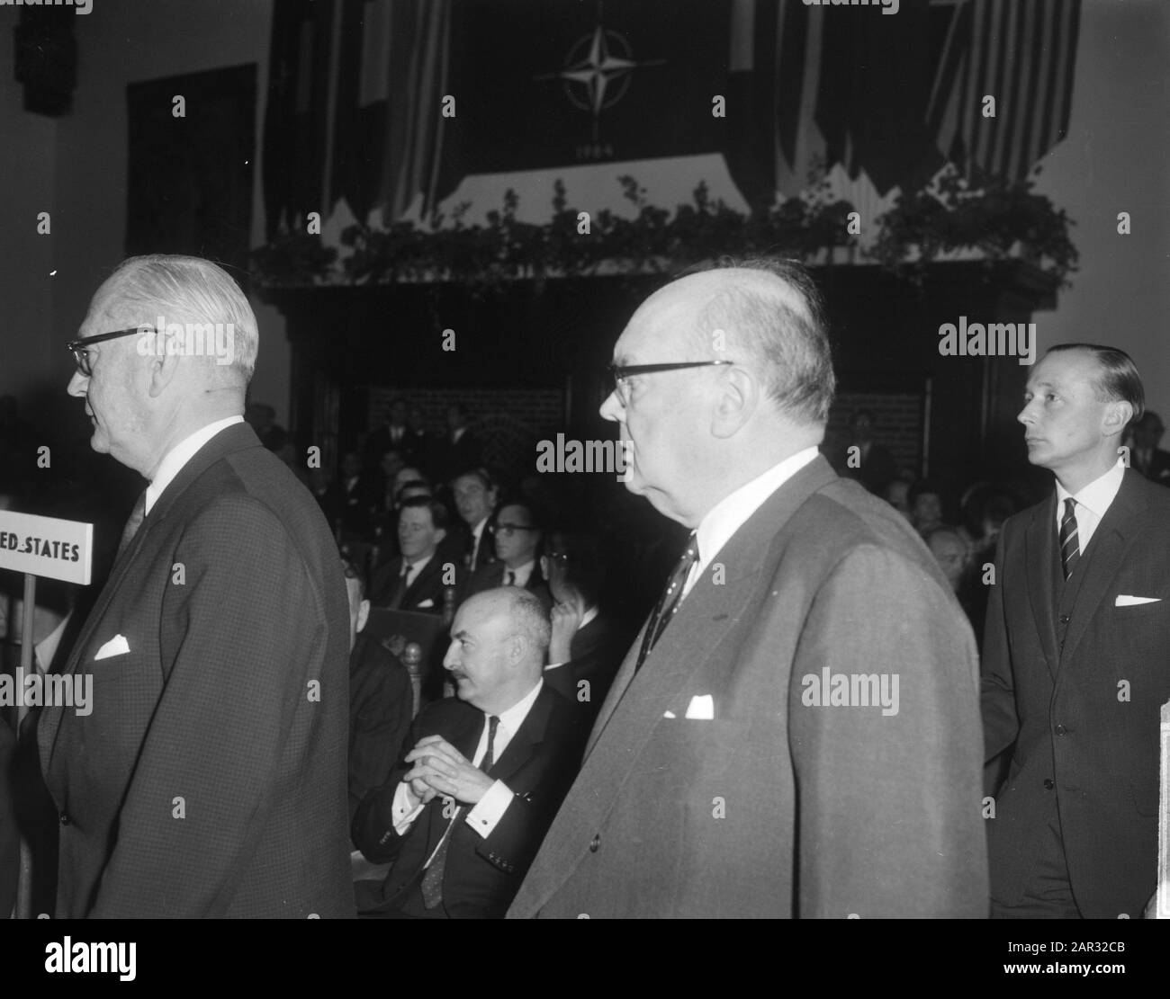 Opening NATO conference in The Hague, Haekkerup, Couve de Murville, Schroder Date: May 12, 1964 Location: The Hague, Zuid-Holland Keywords: Openings Personal name: Couve de Murville, Schroder Institution name: NATO Stock Photo