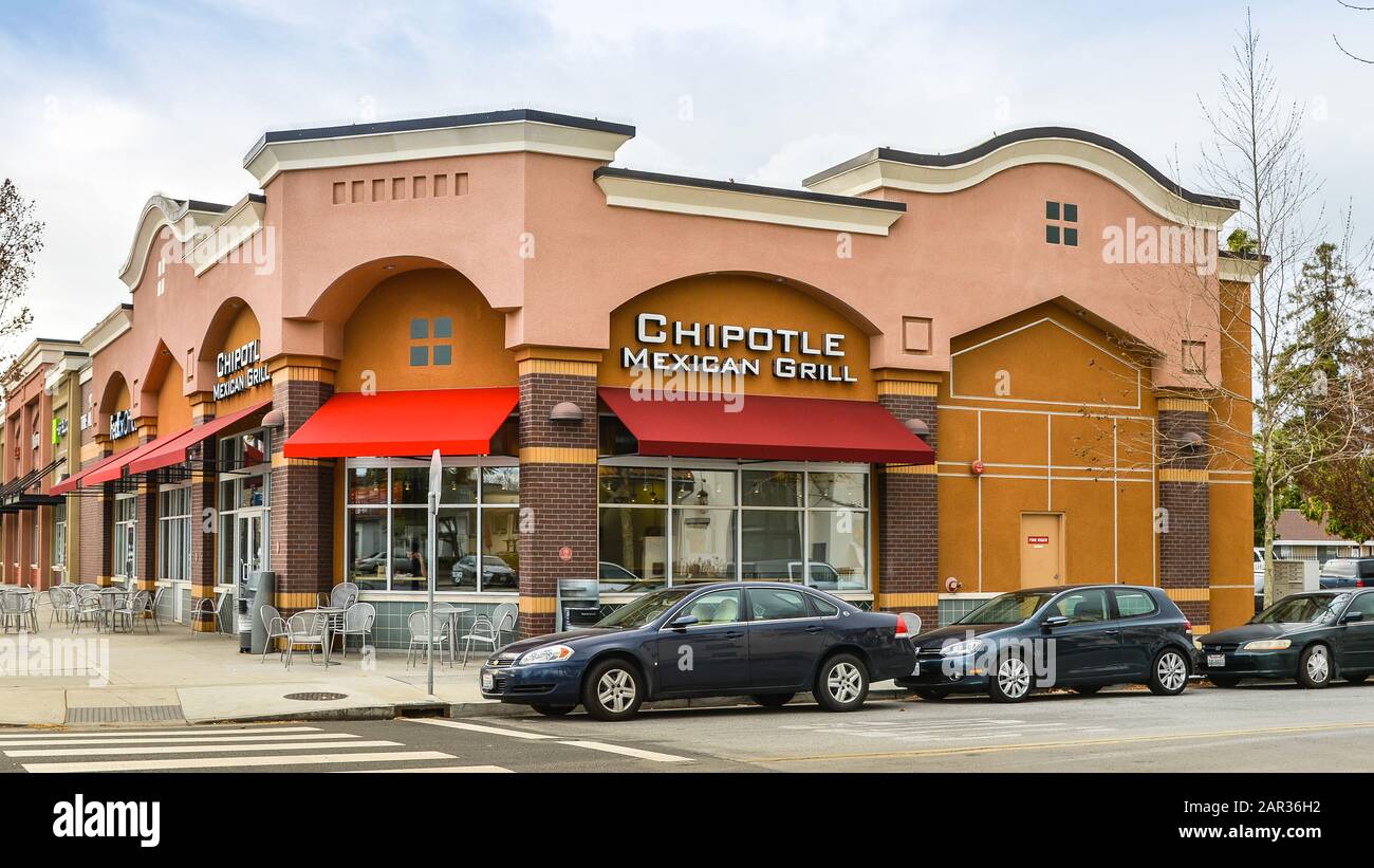 Chipotle Mexican Grill branch restaurant - San Jose, California Stock Photo