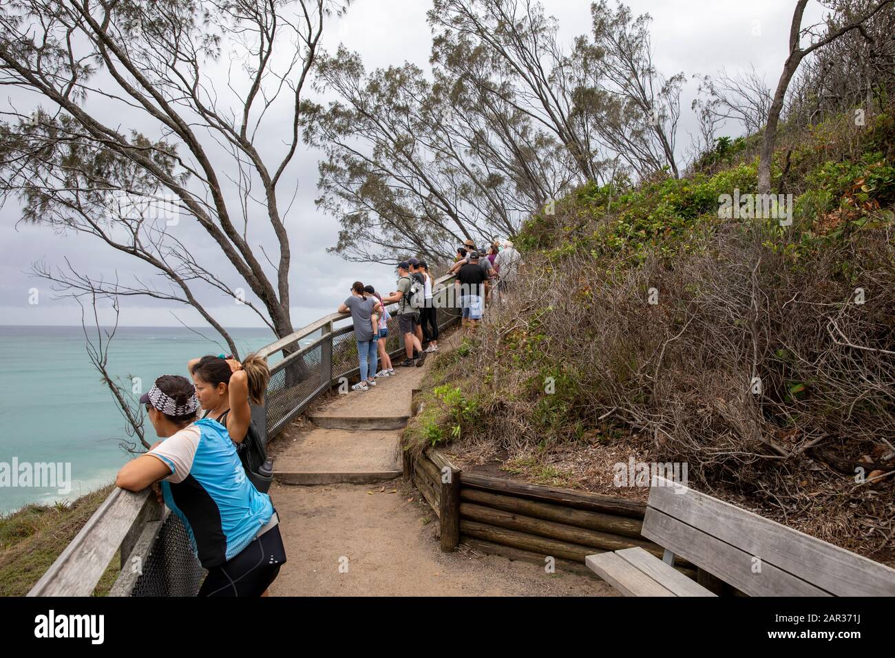 Byron Bay, Cape Byron coastal walk path is popular with tourists and visitors to the town, Australia Stock Photo