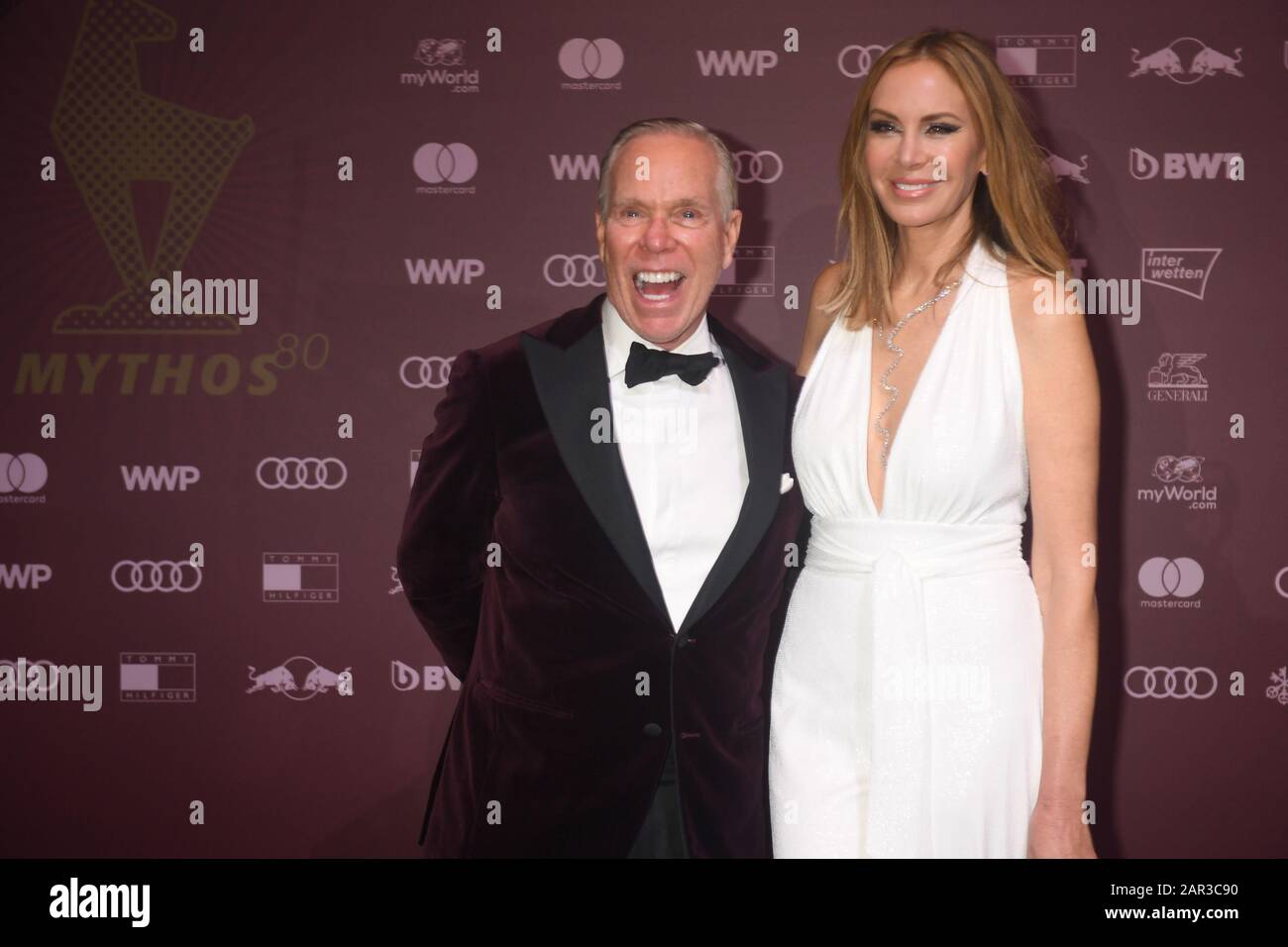 25 January 2020, Austria, Kitzbühel: The entrepreneur Tommy Hilfiger and  Dee Hilfiger came to the Kitz Race Party 2020, which took place on the  evening of the men's downhill race on the