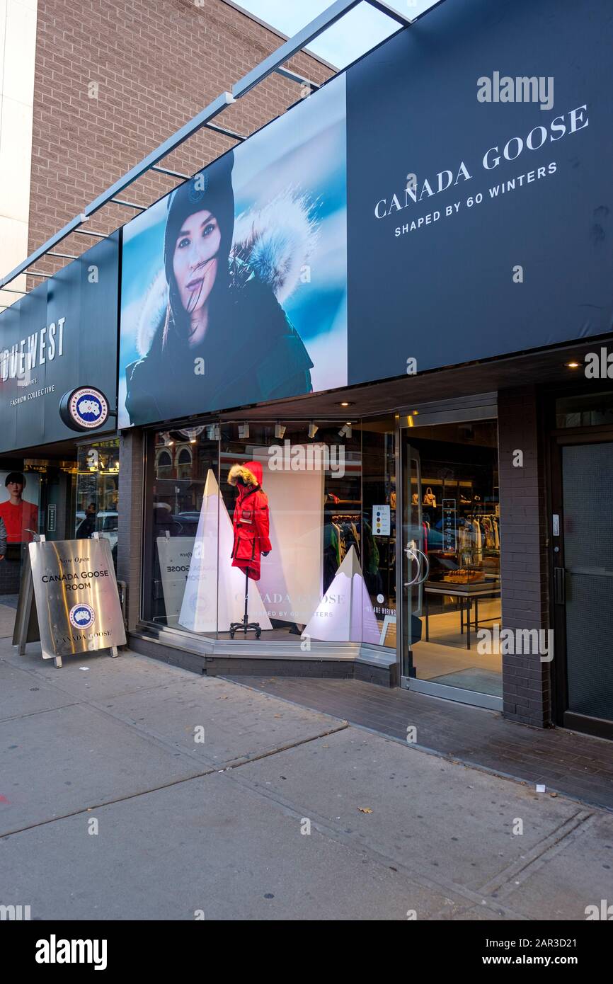 Due West, Canada Goose store, retail store facade, Queen St West, Toronto, Ontario, Canada Stock Photo