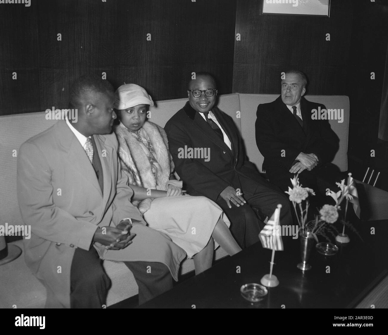 Vice President of Liberia at Schiphol Date: 5 June 1957 Location: Noord-Holland, Schiphol Keywords: Vice Presidents Stock Photo