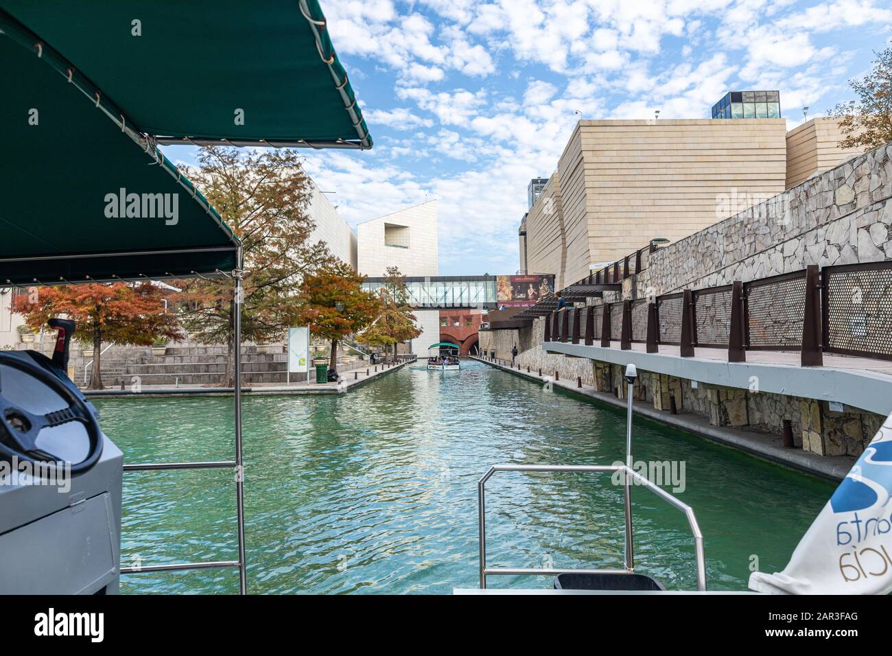 Monterrey, Nuevo Leon, Mexico - November 21, 2019:  The Santa Lucia riverwalk, with the Mexican history and Noreste Museums Stock Photo