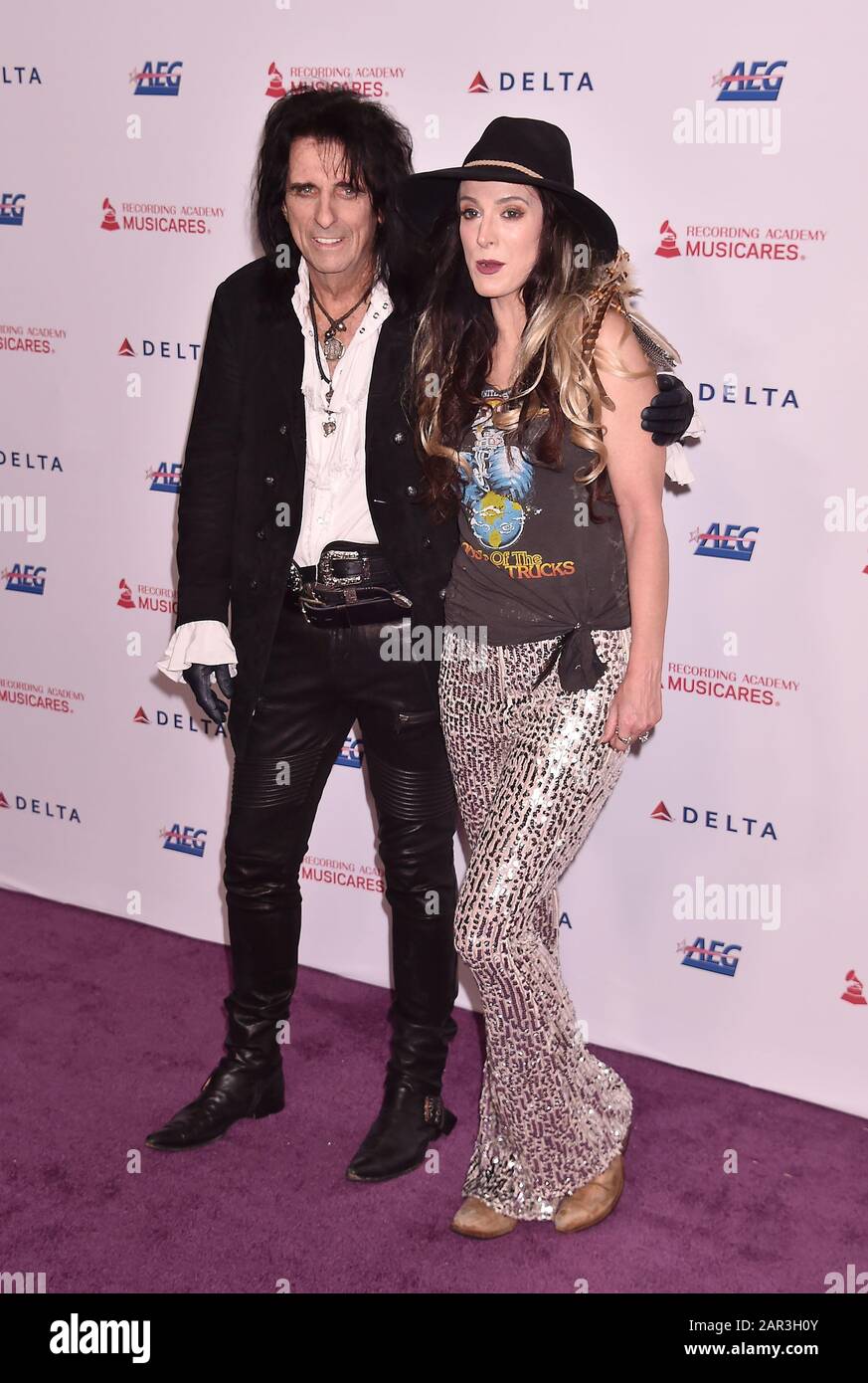 LOS ANGELES, CA - JANUARY 24: Alice Cooper )L) and Calico Cooper attend ...