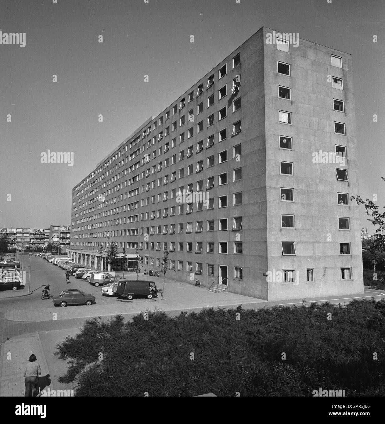 Exterior of student flat Zilverberg Date: September 14, 1973 Location: Amsterdam Keywords: architecture, student housing, housing Institution name: Volkskrant Stock Photo