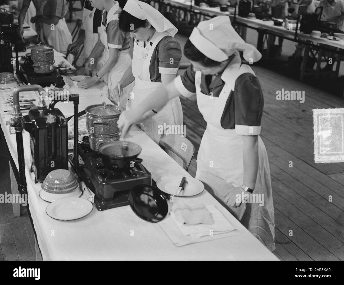 National cooking contest in Den Haag BK Kampen Date: 28 June 1951 Location: The Hague, Zuid-Holland Keywords: Cooking Contests Stock Photo