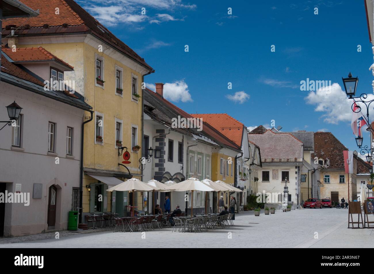 Main square of Radovljica, Bled, Slovenia Stock Photo