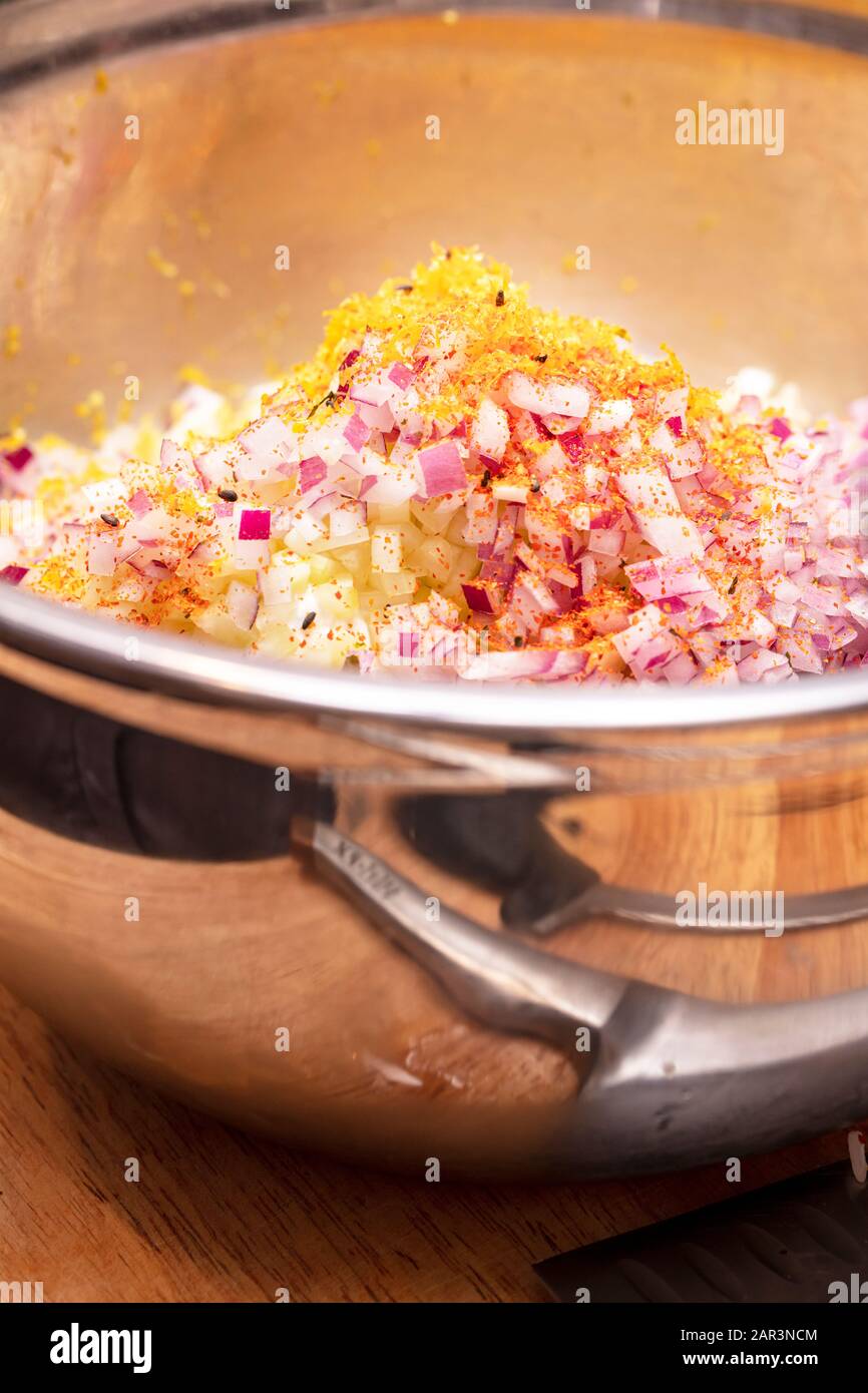 Sushi Demonstration Class on how to mix shushi ingredients with the