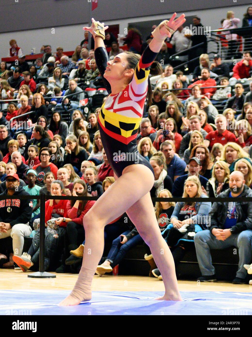 Columbus, Ohio, USA. 25th Jan, 2020. Maryland Terrapins Alexsis Rubio