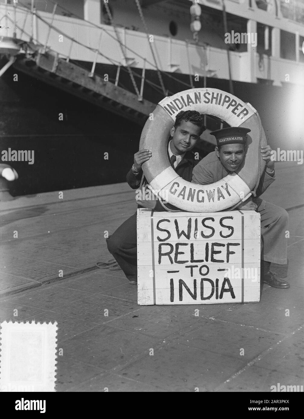 Swiss Relief to India (foodstuff) Date: October 14, 1951 Keywords: FOODS Stock Photo