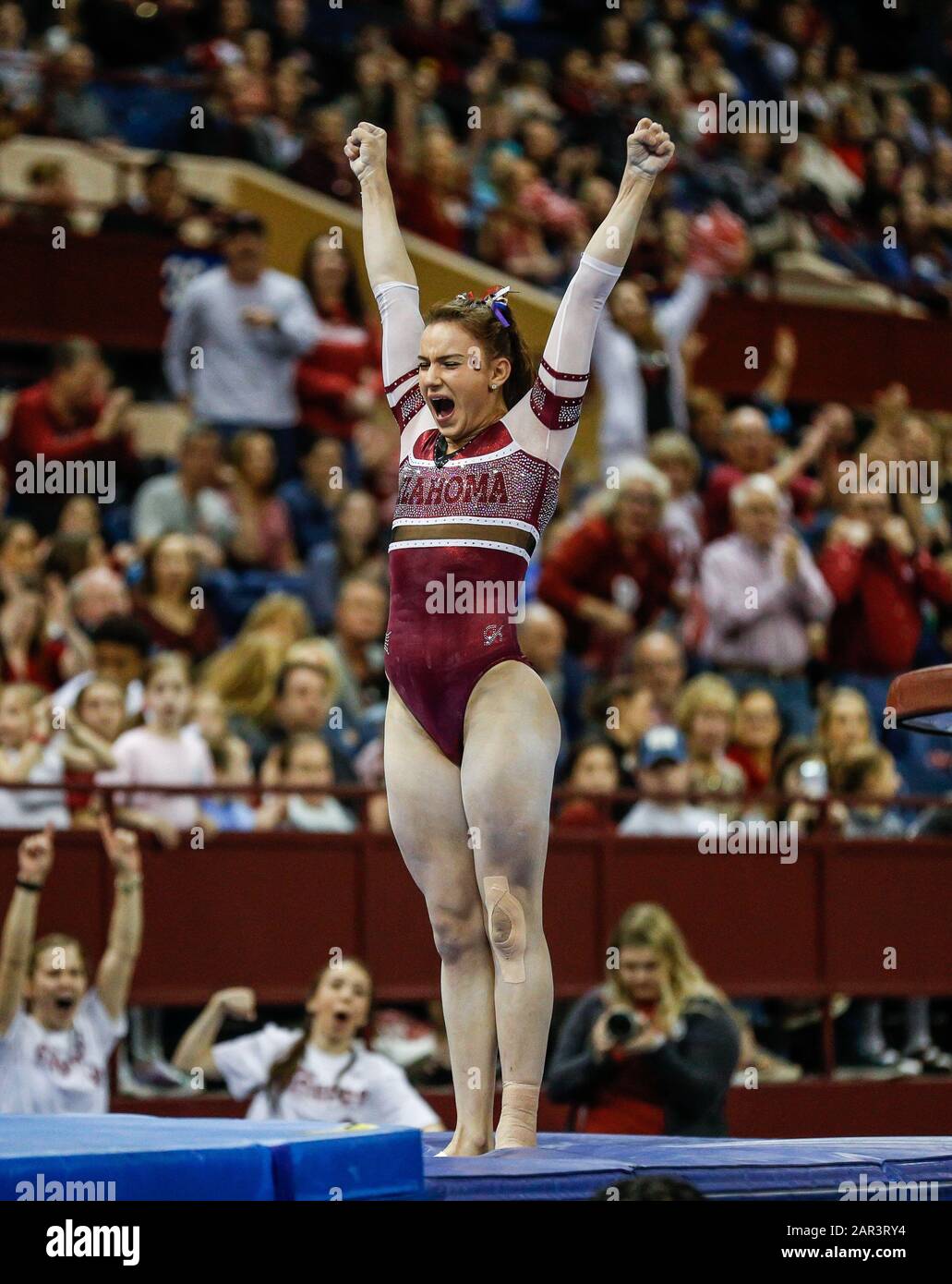 Fort Worth, TX, USA. 25th Jan, 2020. Oklahoma gymnast Anastasia b
