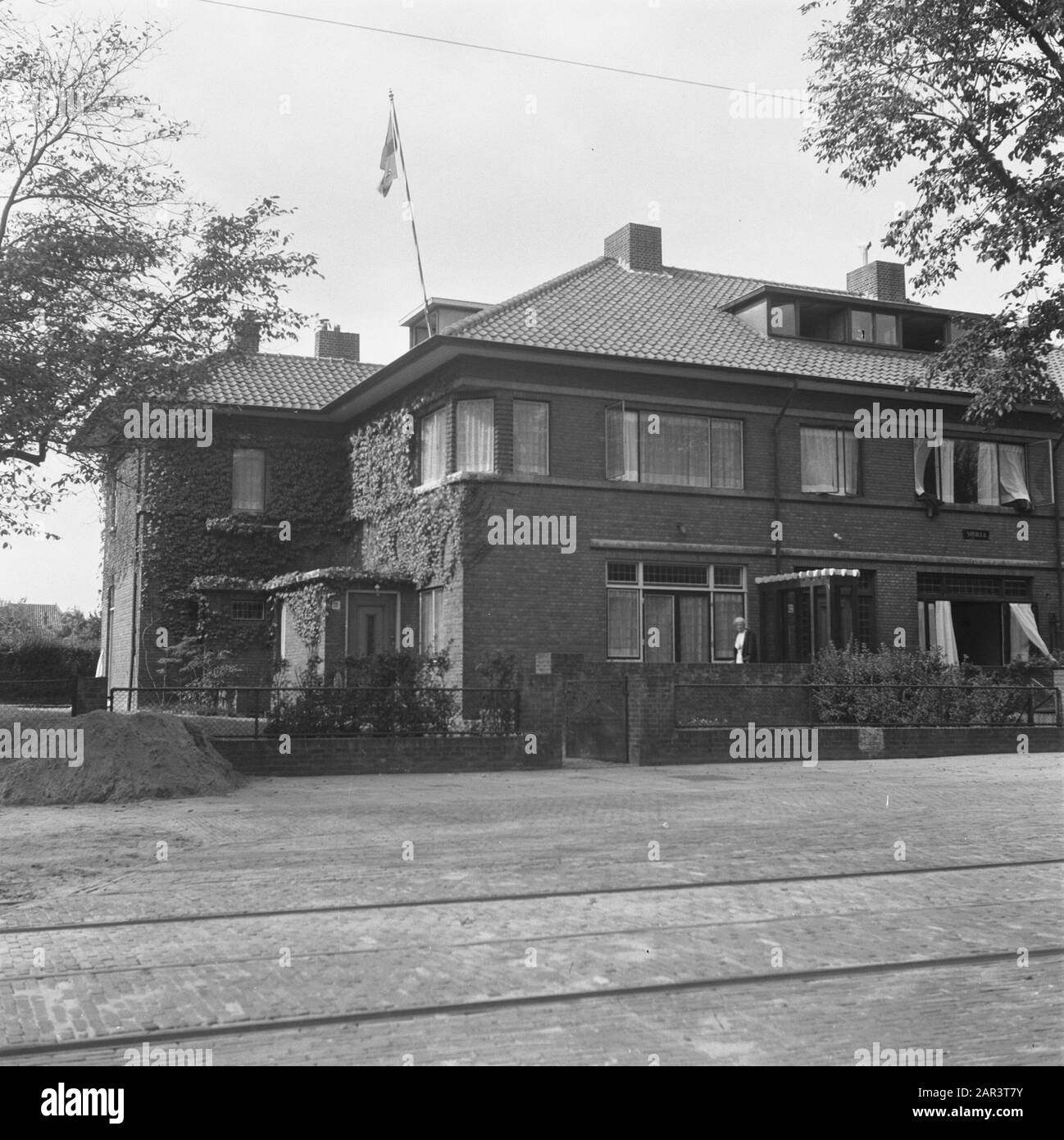 Villa of Queen Wilhelmina in Scheveningen (1945) Front view with royal