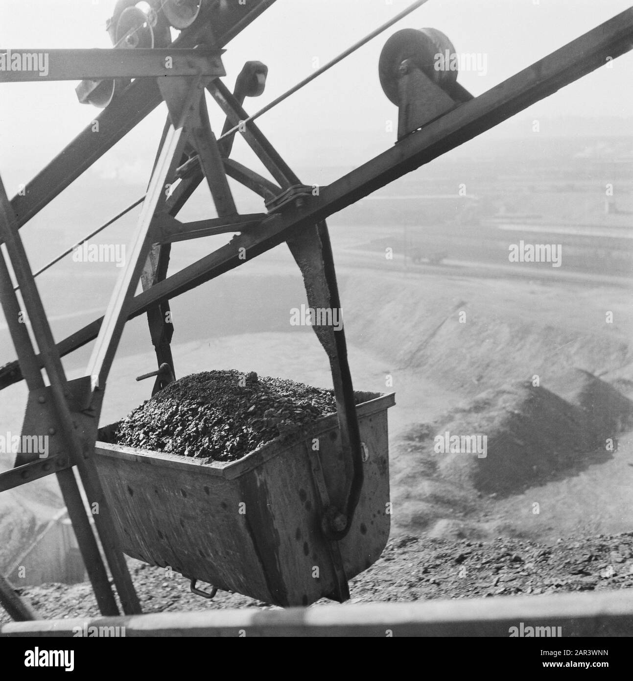 Mines in Limburg Annotation: Oranje-Nassau mine I in Heerlen Date: 1945 Location: Heerlen, Limburg Keywords: mining, coal facilities, Second World War Stock Photo