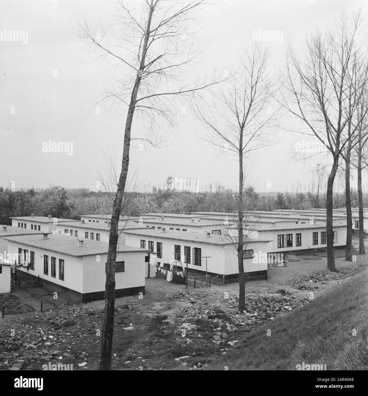 Emergency housing Betuwe Date: 30 april 1946 Location: Betuwe Keywords: EMERGY HOUSE Stock Photo