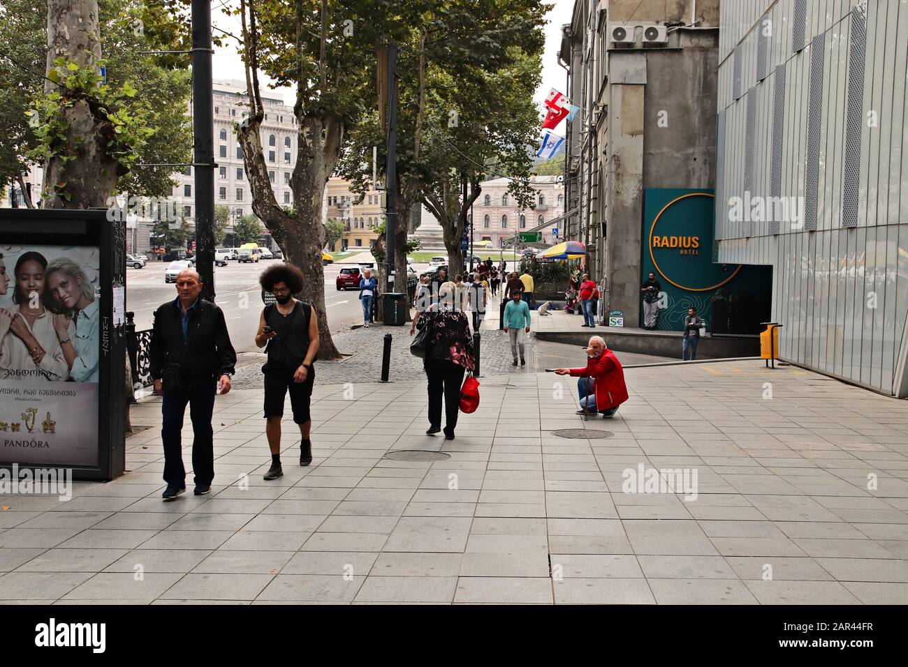 TBILISI, GEORGIA - Sep 24, 2019: A cluster of hotels near the old