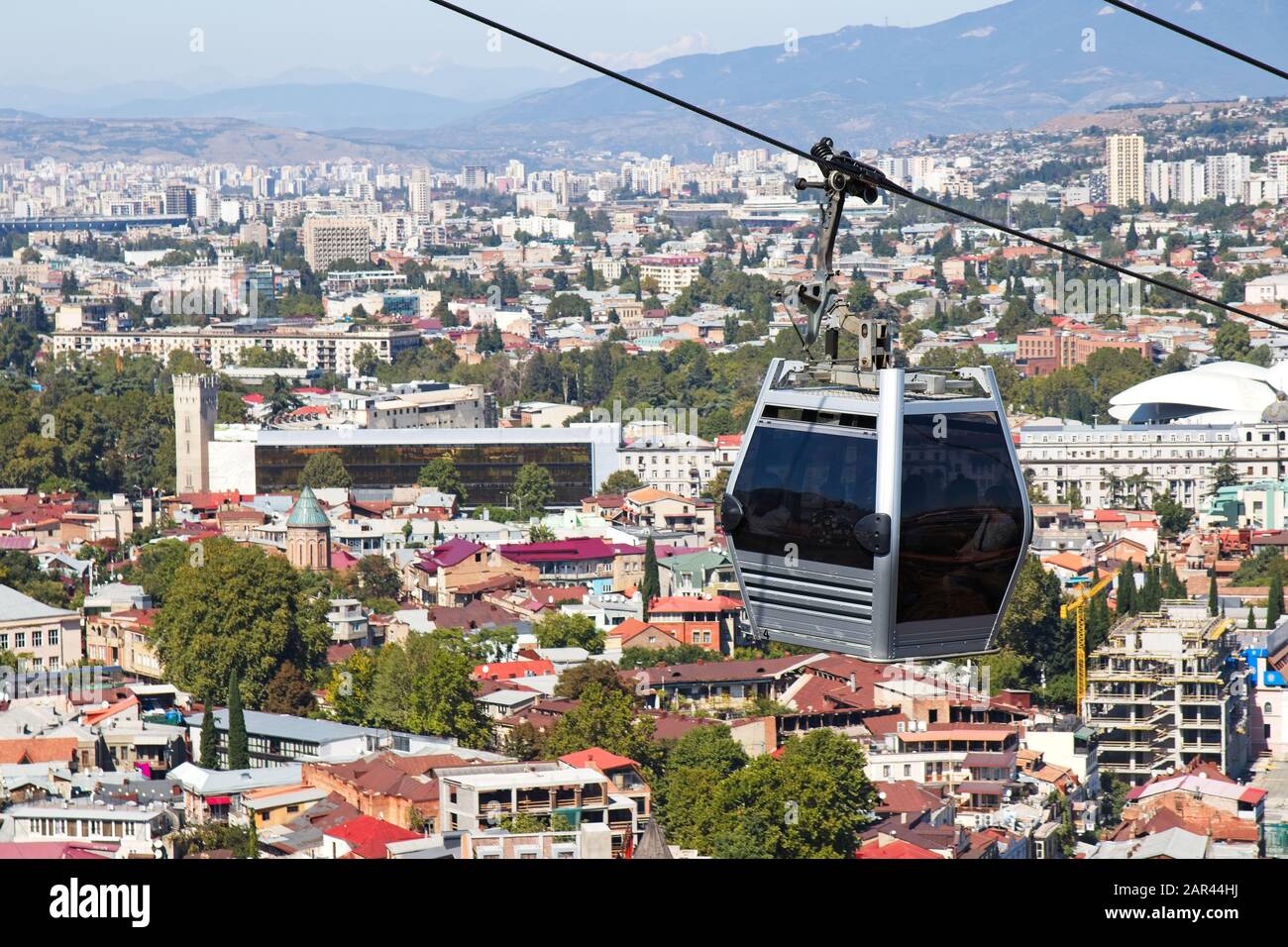 TBILISI, GEORGIA - Sep 24, 2019: A cluster of hotels near the old