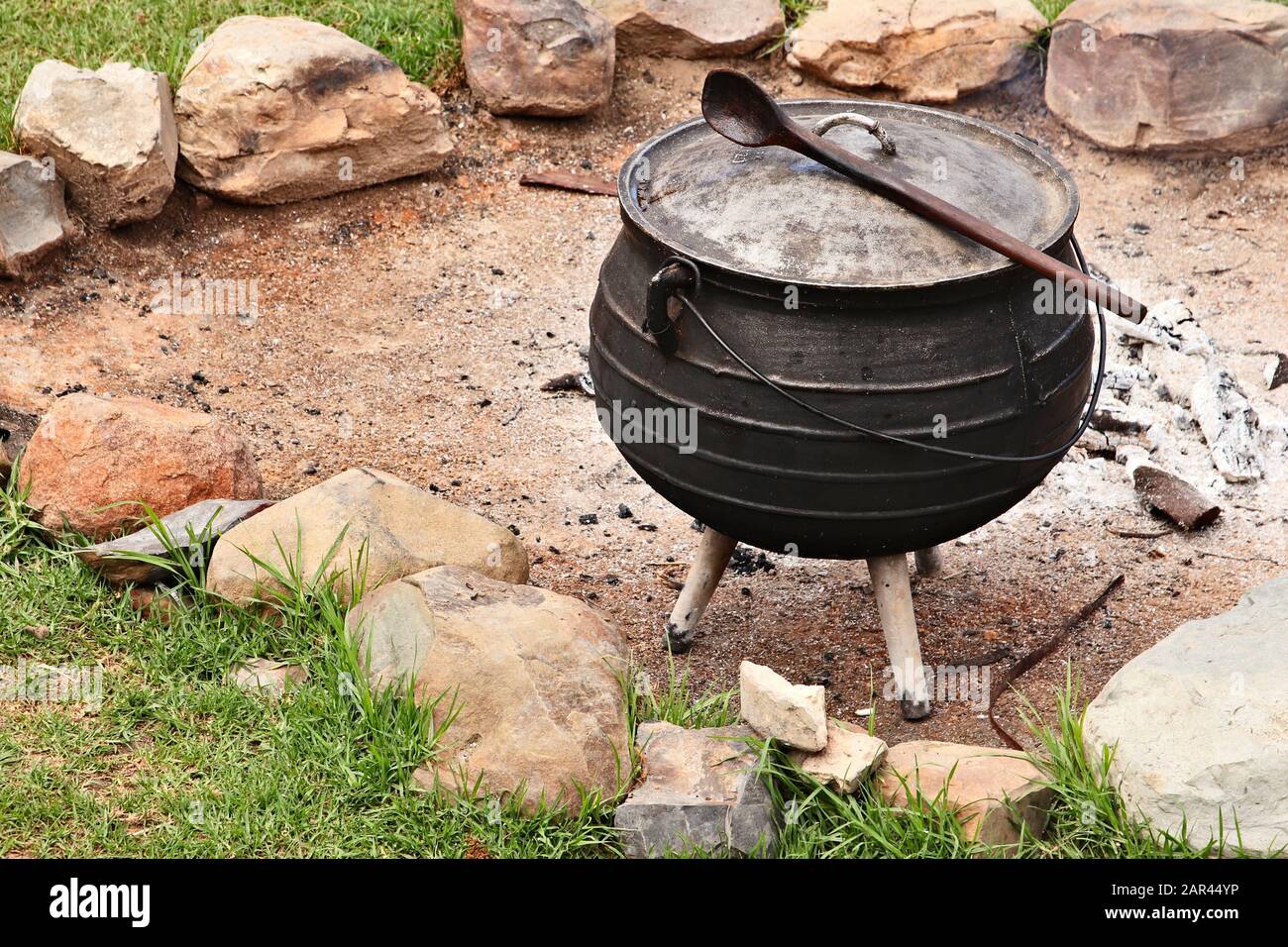 A South African potjiekos pot which is used to cook a delicious beef