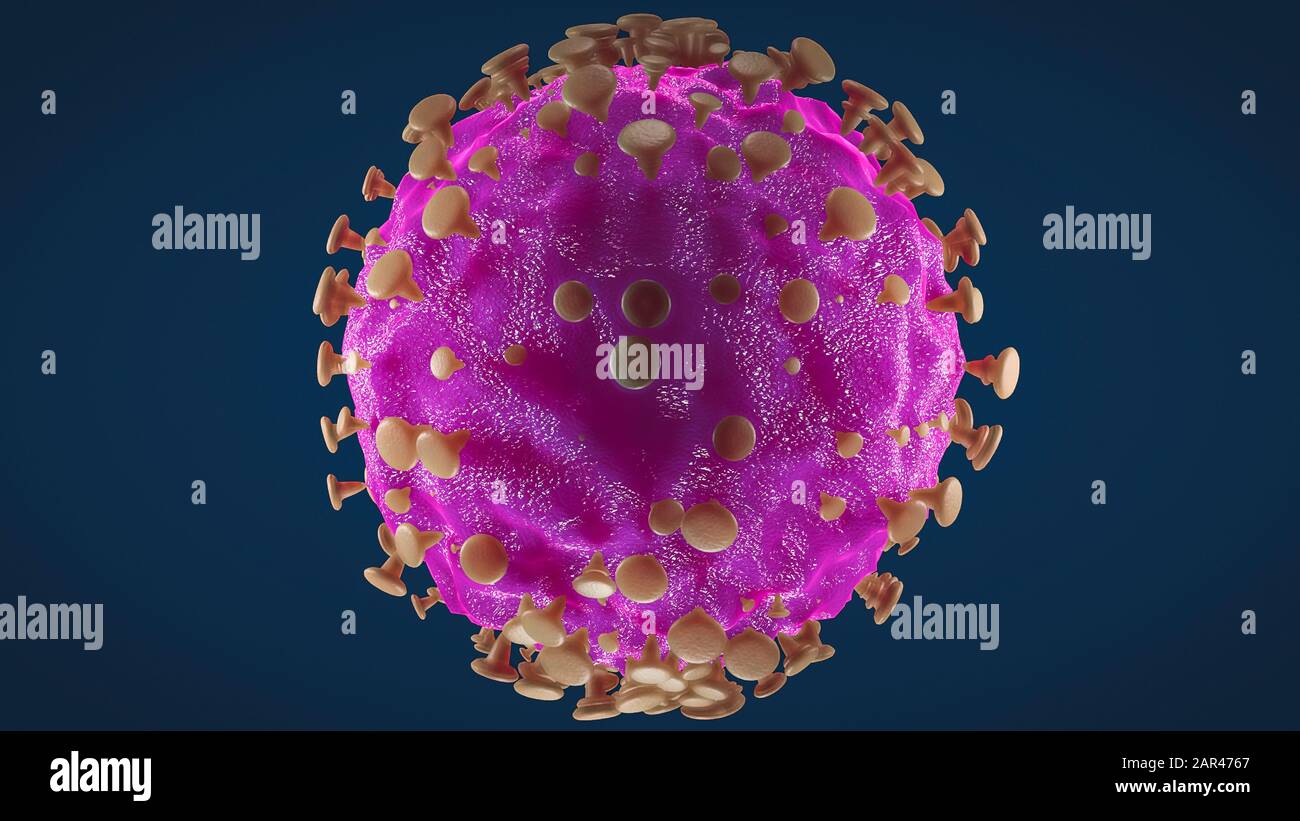 Coronavirus 2019-nCov novel coronavirus concept resposible for asian flu outbreak and coronaviruses influenza as dangerous flu strain cases as a pande Stock Photo
