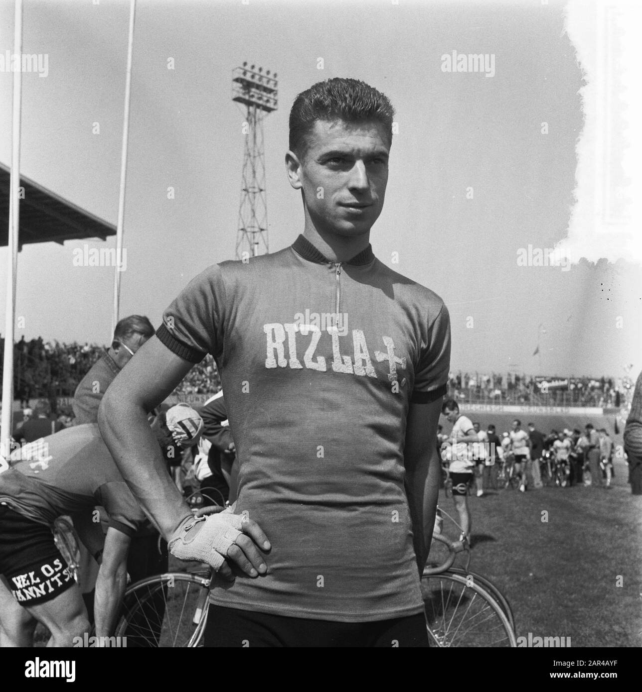 Start Ronde van Nederland Stadion Utrecht Date: August 6, 1956 Keywords: cyclists Stock Photo