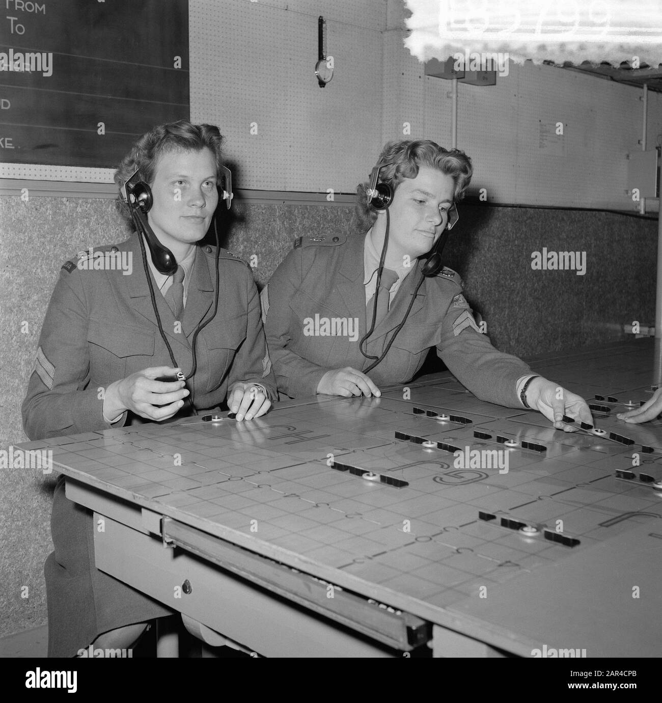 Reserve Milva in The Hague. Command Central Command Air Target Artillery Date: 12 May 1957 Location: Den Haag, Zuid-Holland Keywords: army, soldiers, women Stock Photo