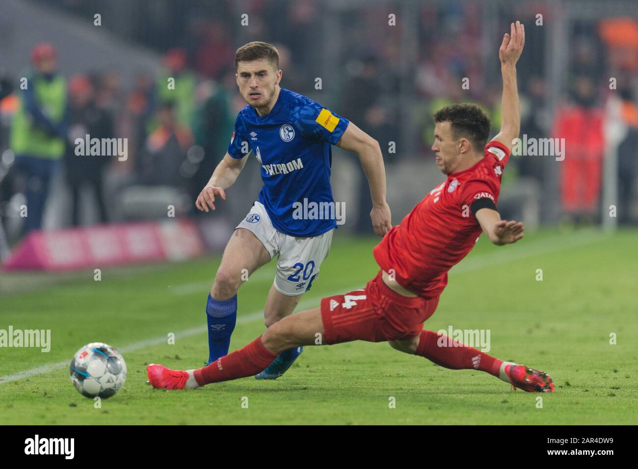 Munich Deutschland 25th Jan 2020 From Left Jonjoe Kenny Fc Schalke 04 In Duels With Ivan