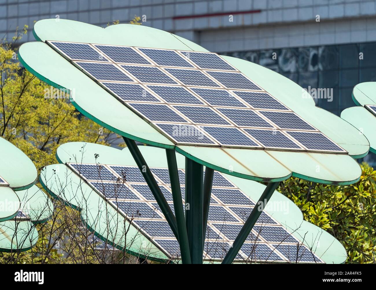 street lamp post with solar panel energy Stock Photo Alamy