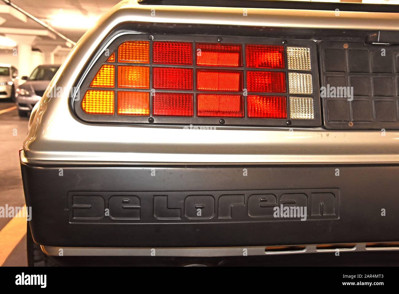 DeLorean DMC-12 Back to the Future Car Stock Photo