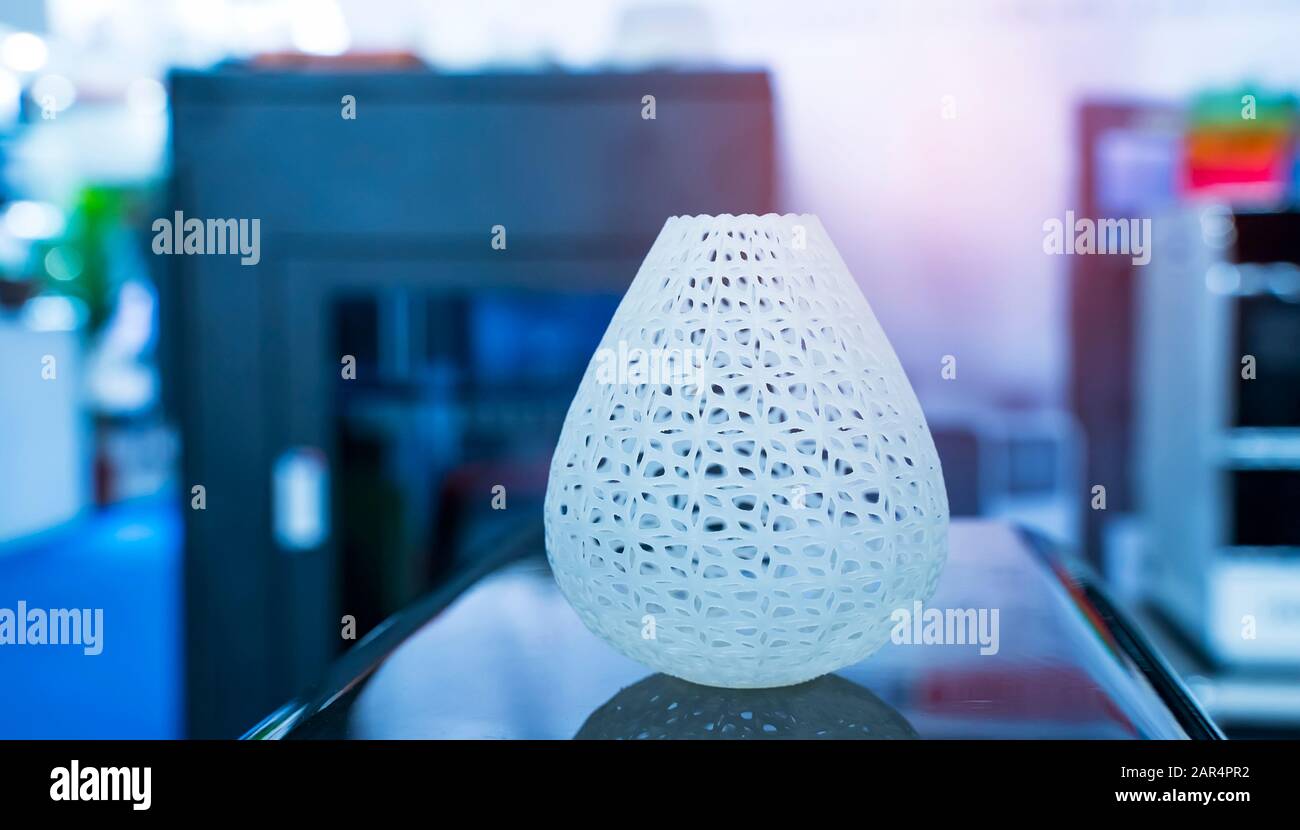 vase closeup object printed 3d printer close-up. Progressive modern ...