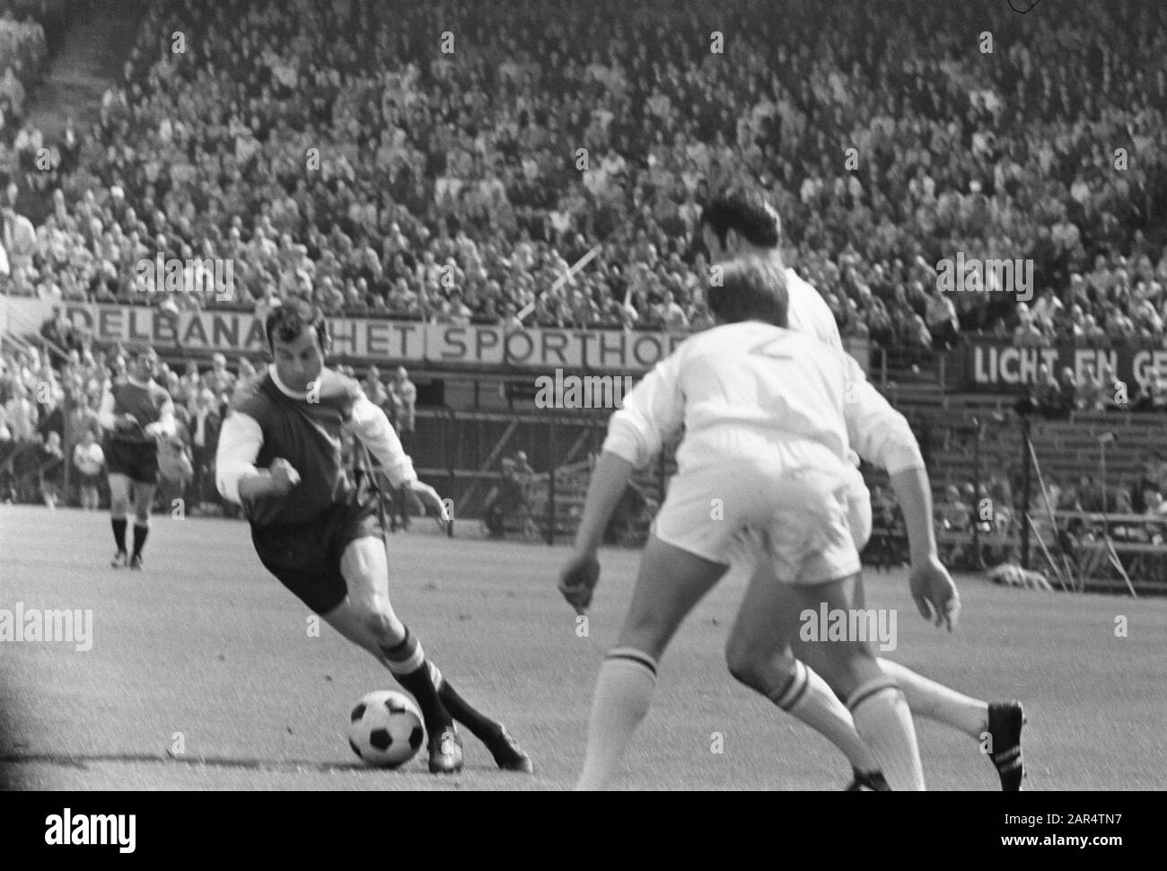 Feijenoord vs. Telstar 4-1.Coen Moulijn in action Date: May 18, 1969 Keywords: sport, football Person name: Moulijn, Coen Institution name: Feyenoord Stock Photo