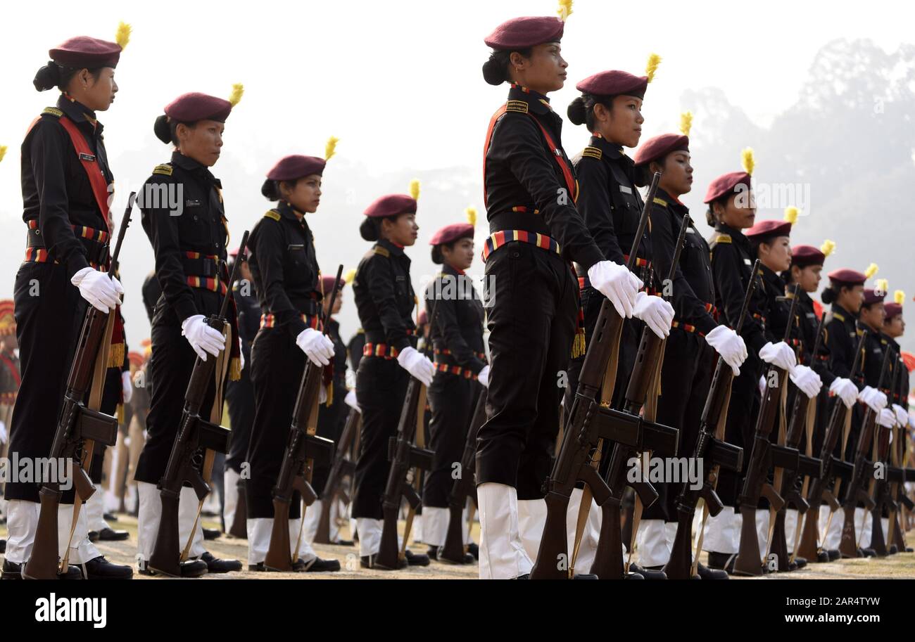 Guwahati, Assam, India. 26th Jan, 2020. Assam Police Veerangana