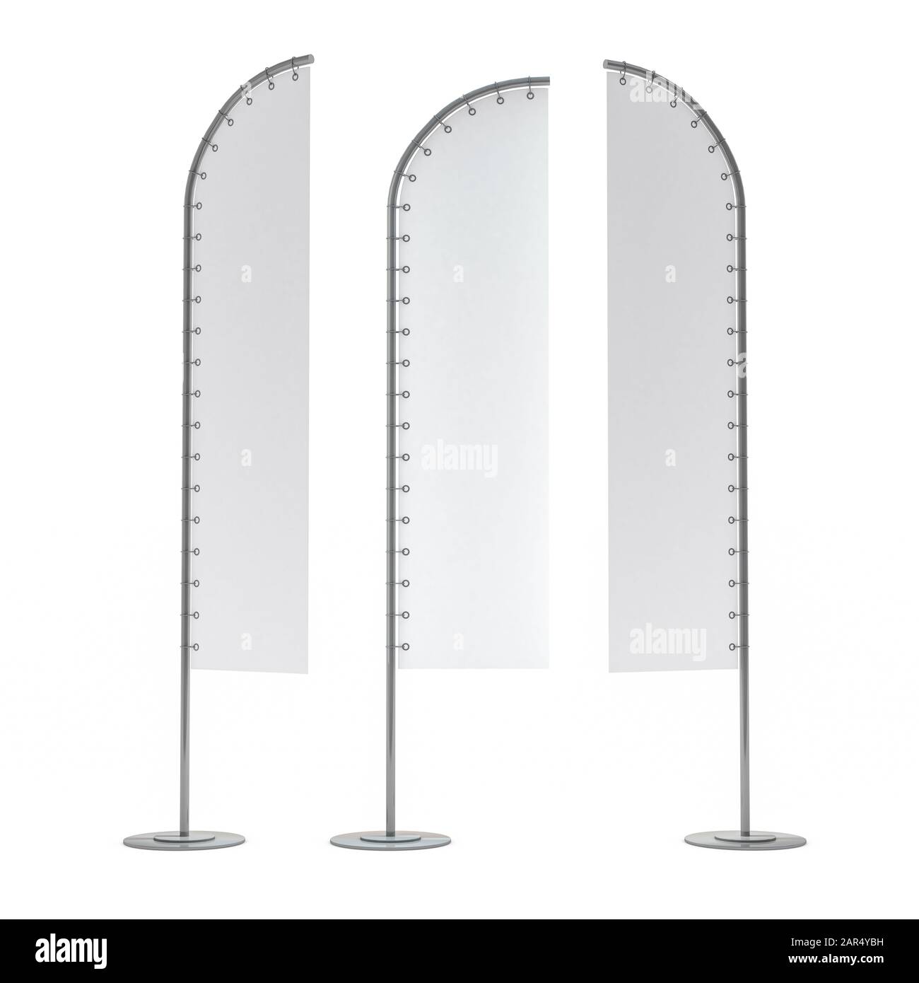 Vertical banner flags. Banner flag templates isolated on background