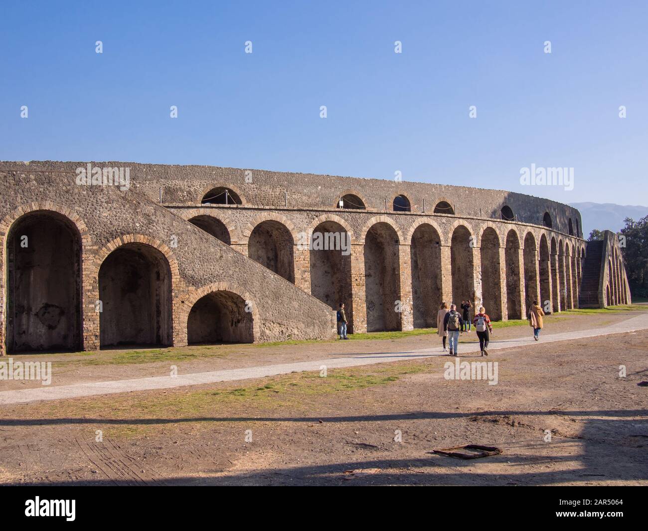 The Amphitheatre of Pompeii in Pompei, Italy. This amphitheatre is