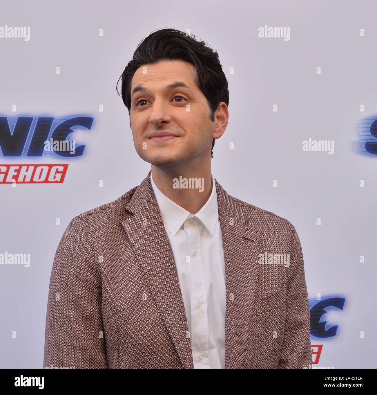 Cast member Ben Schwartz attends the 'Sonic the Hedgehog' family day event on the Paramount Pictures lot in Los Angeles on Saturday, January 25, 2020. Storyline: Based on the global blockbuster videogame franchise from Sega, 'Sonic the Hedgehog' tells the story of the world's speediest hedgehog as he embraces his new home on Earth. Photo by Jim Ruymen/UPI Credit: UPI/Alamy Live News Stock Photo