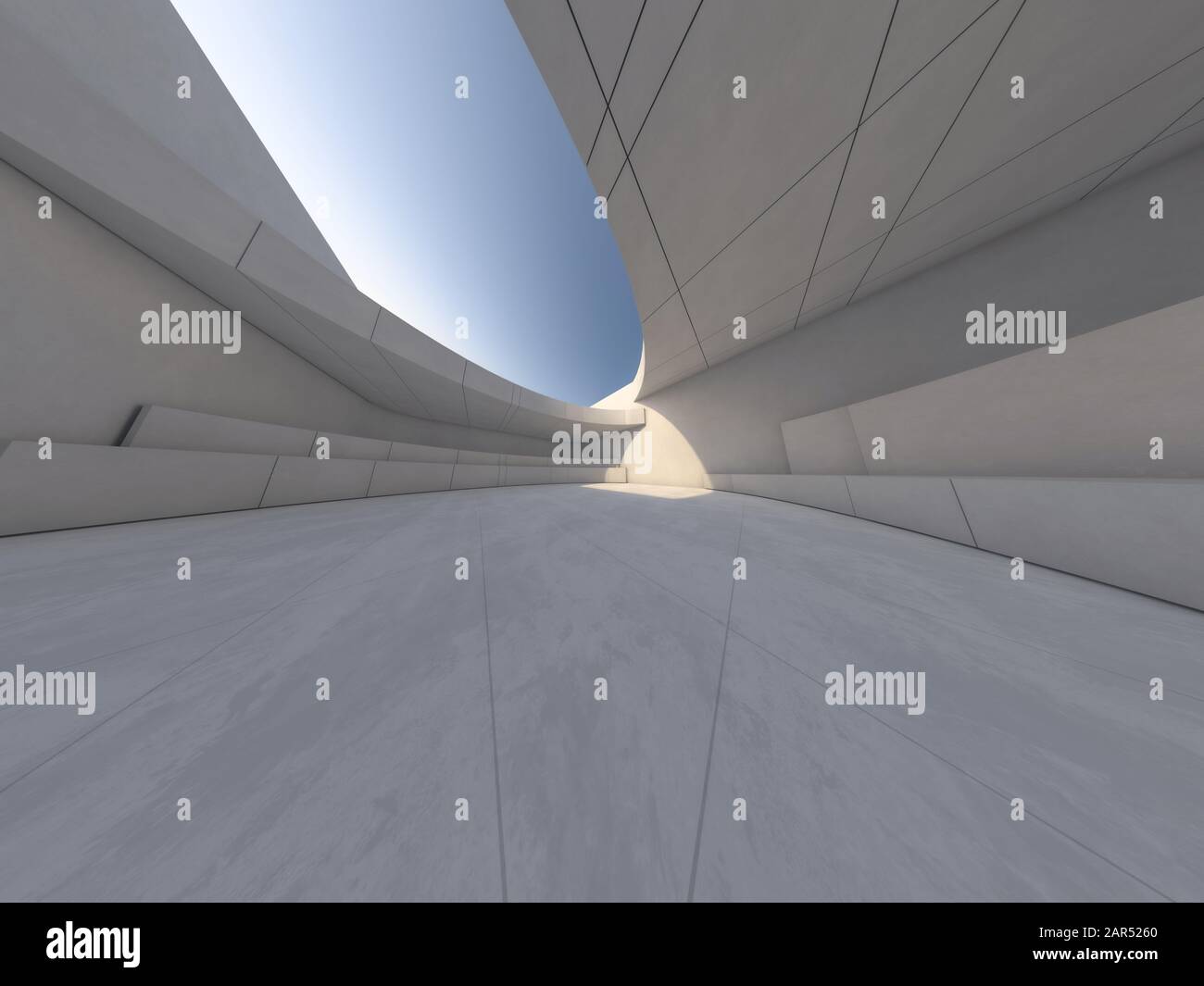 Abstract modern architecture background, empty open space interior. 3D ...