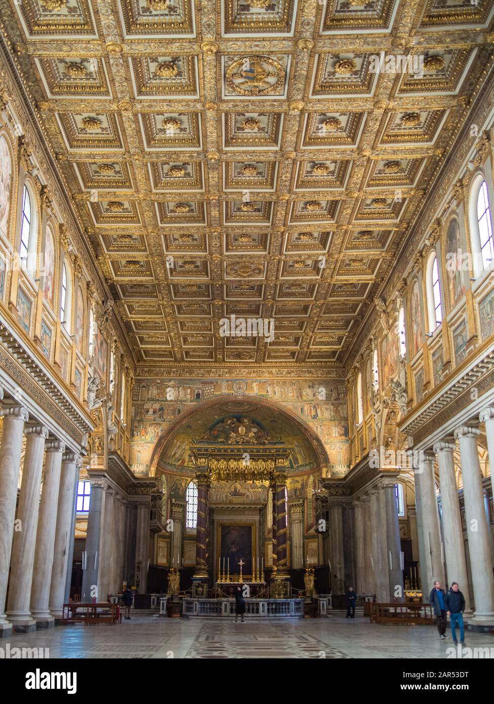 Interior of the Basilica di Santa Maria Maggiore or Basilica of Saint ...