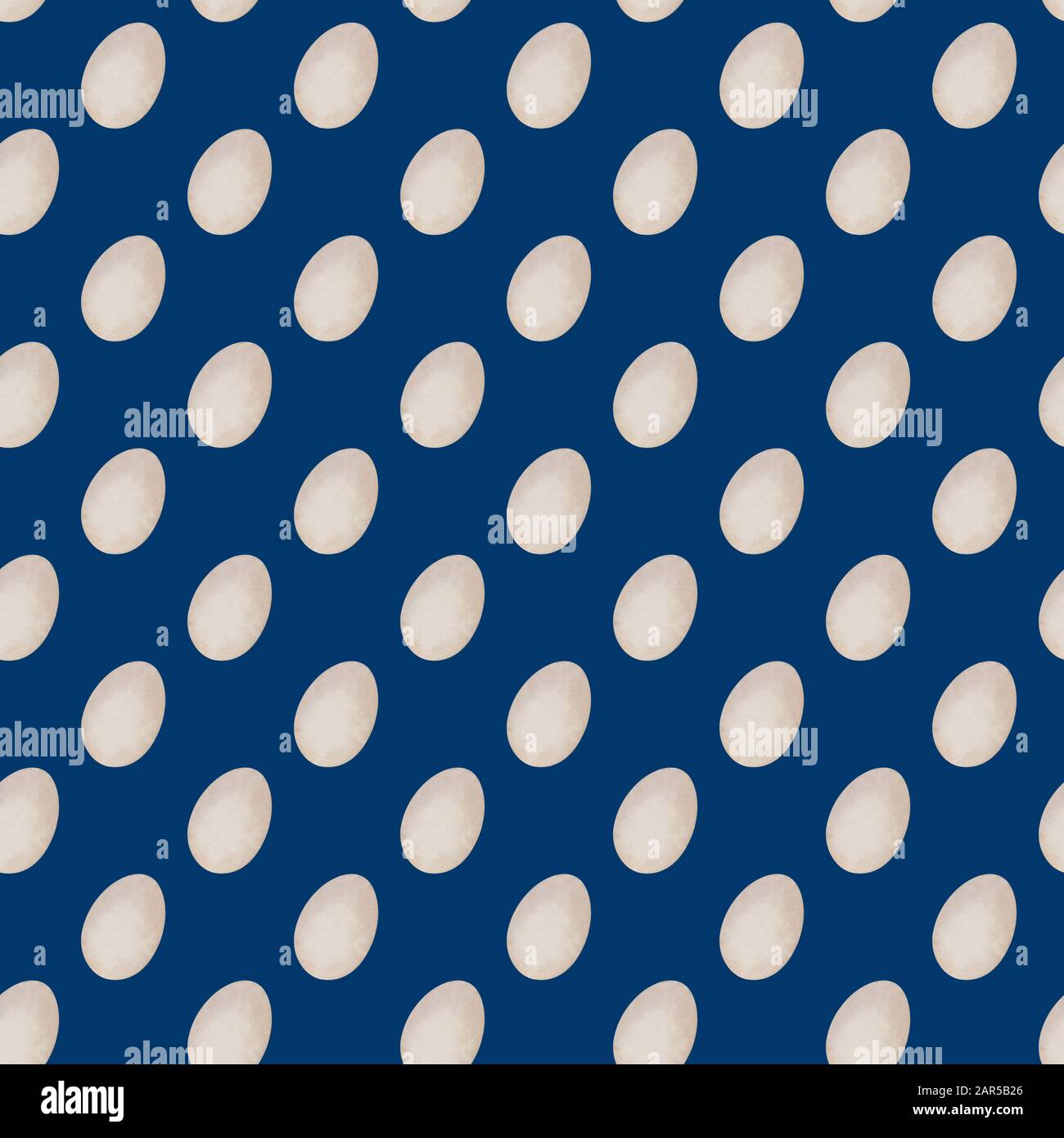 white eggs on a dark blue background. Seamless pattern. horizontal Stock Photo