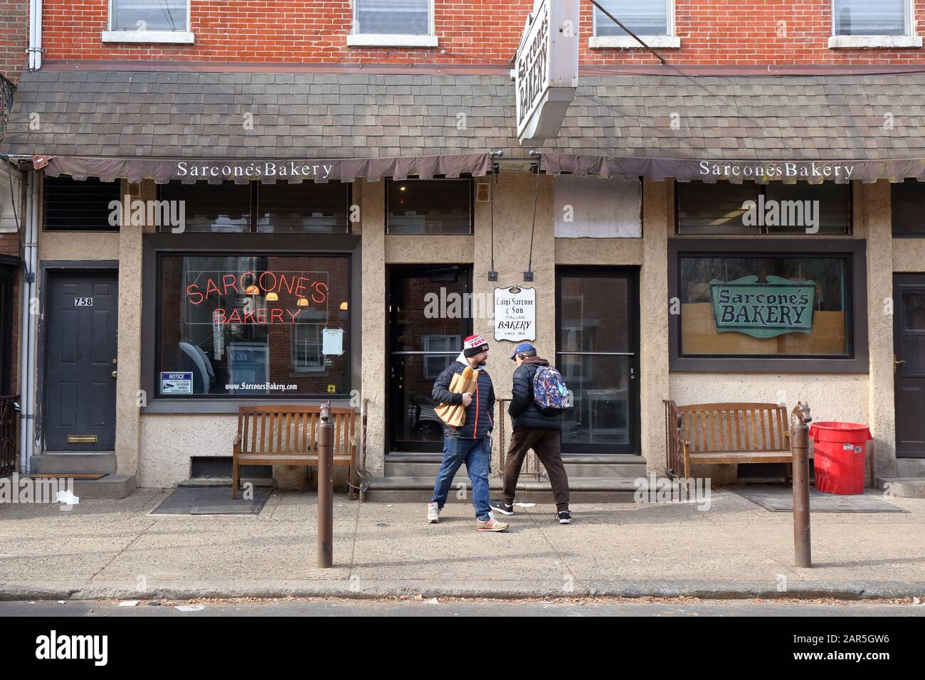 Sarcone's Bakery, 758 S 9th Street, Philadelphia, PA. exterior storefront of an Italian American bakery in Bella Vista. Stock Photo