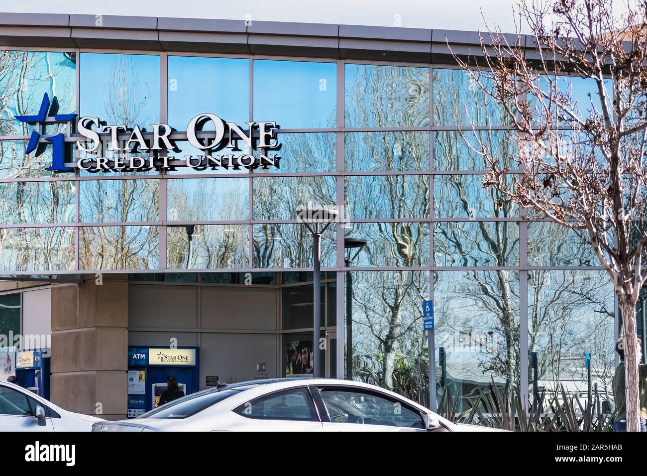 Jan 24, 2020 Sunnyvale / CA / USA - Star One Credit Union branch; Star One Credit Union provides financial services to credit union members in 5 citie Stock Photo