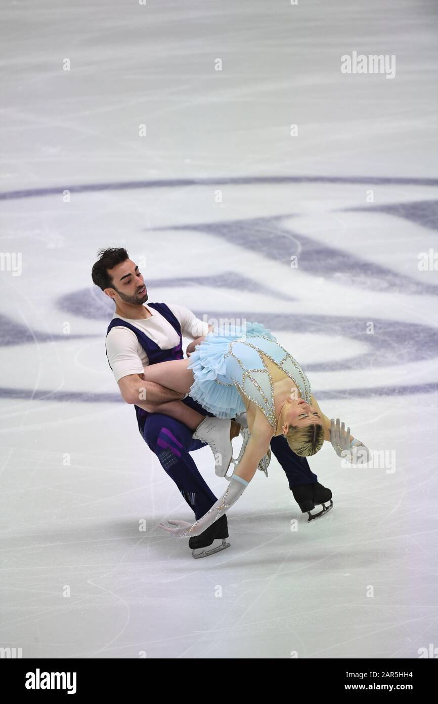 Olivia SMART & Adrian DIAZ from Spain, during Dance Free, in Ice Dance