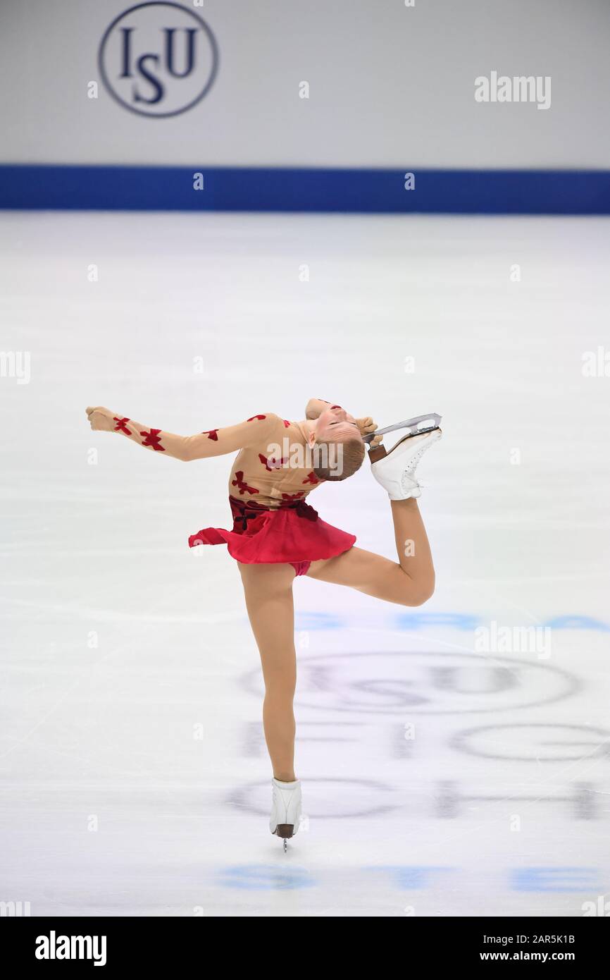 Eva Lotta KIIBUS from Estonia, during Ladies Free Program at the ISU European Figure Skating Championships 2020 at Steiermarkhalle, on January 25, 2020 in Graz, Austria. Credit: Raniero Corbelletti/AFLO/Alamy Live News Stock Photo