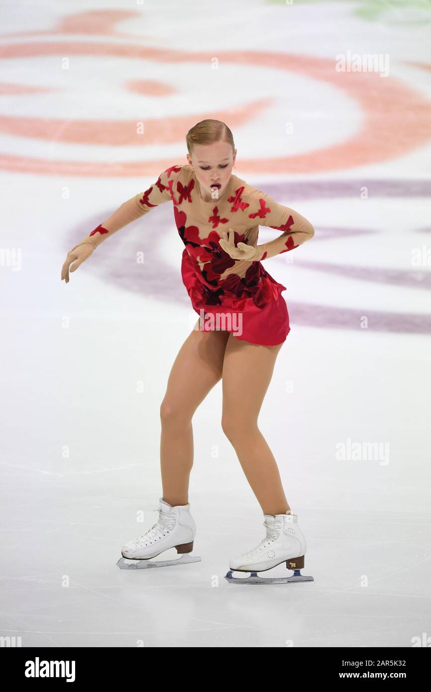 Eva Lotta KIIBUS from Estonia, during Ladies Free Program at the ISU European Figure Skating Championships 2020 at Steiermarkhalle, on January 25, 2020 in Graz, Austria. Credit: Raniero Corbelletti/AFLO/Alamy Live News Stock Photo