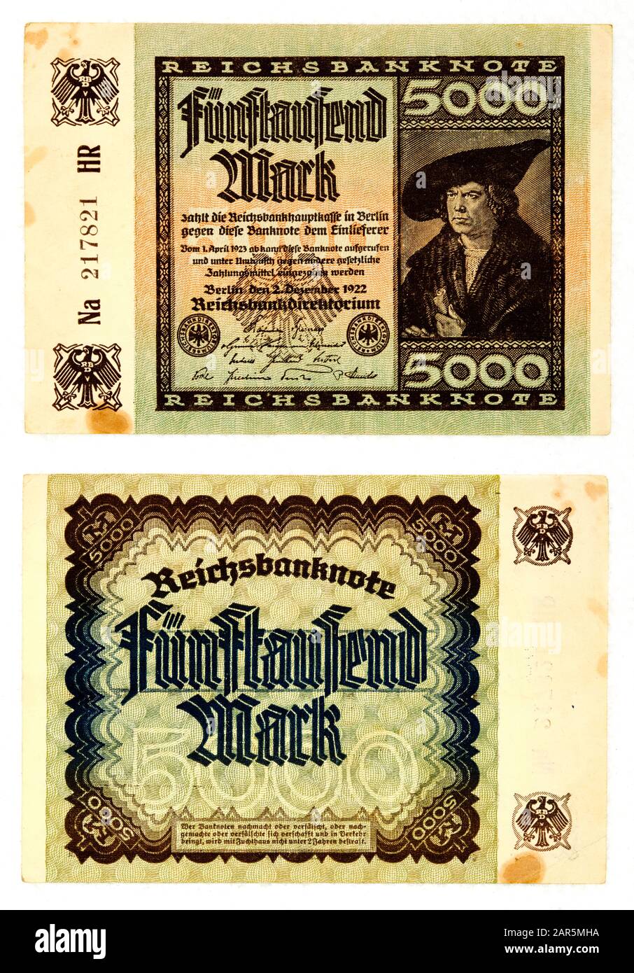 Germany Banknote 5000 Mark 1922 Stock Photo Alamy Germany Banknote 5000 Mark 1922 Stock Photo Alamy