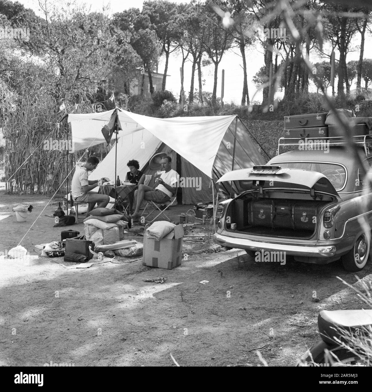 Camping in Spain Camping people and their car Date undated Location