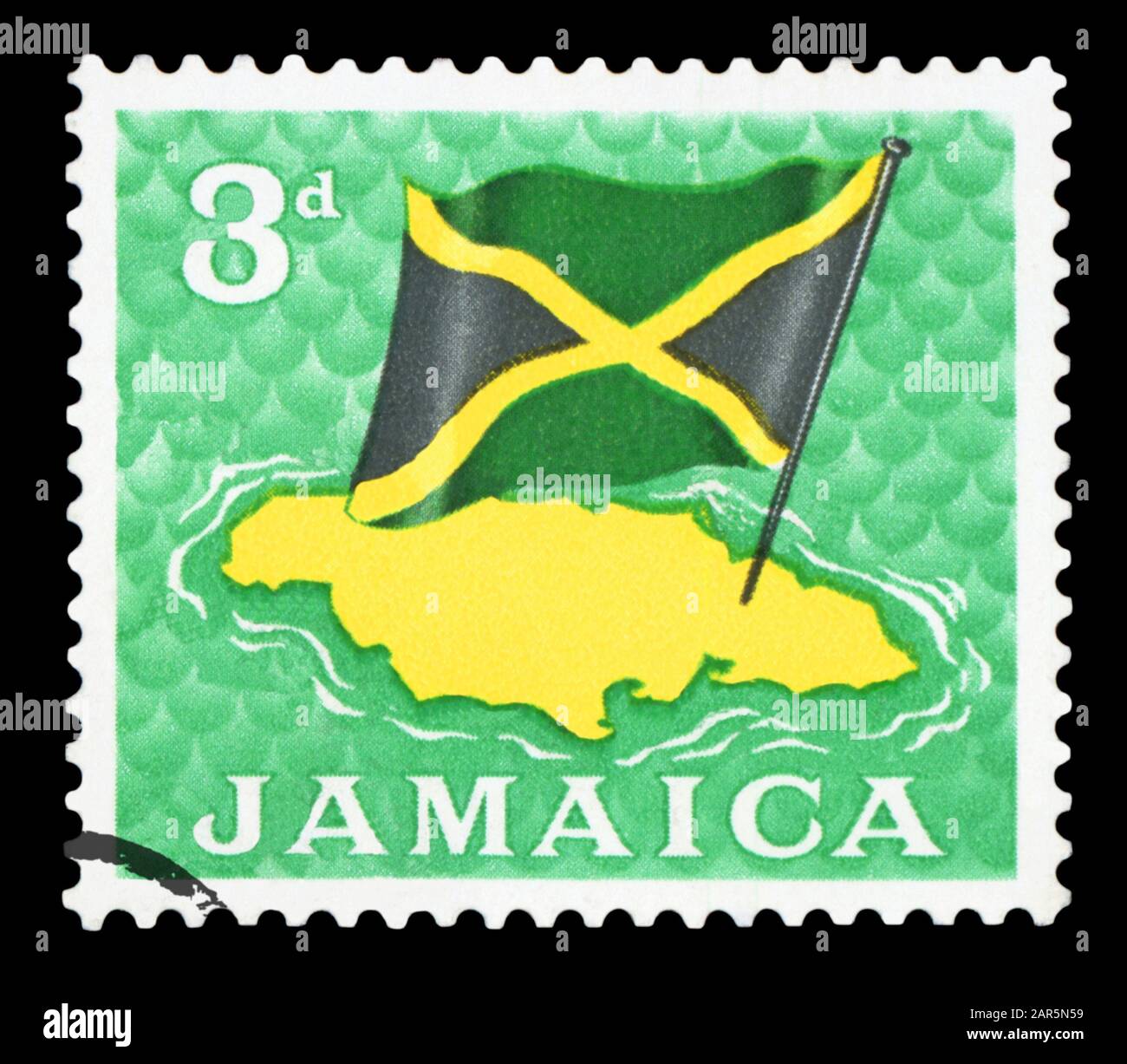 JAMAICA CIRCA 1964 Postage stamp printed in Jamaica, shows Map and
