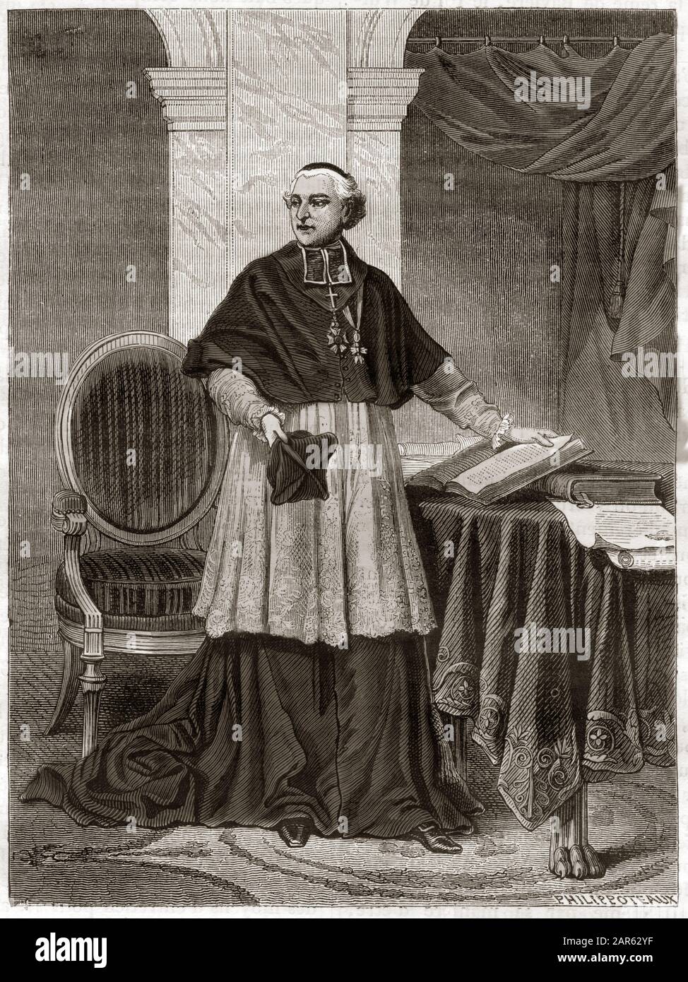 Joseph Fesch (17631839), French cardinal engraving 1879 Portrait